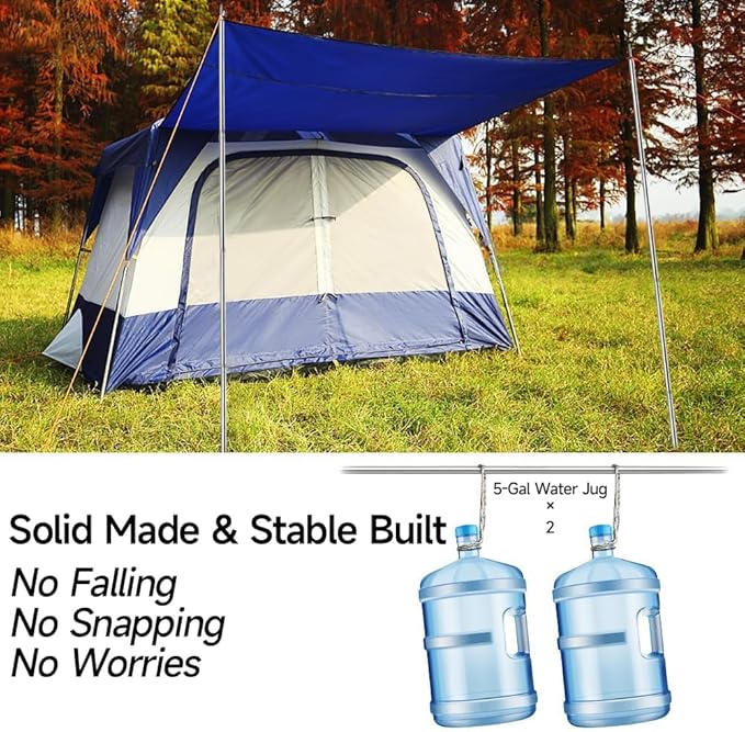 SANLIKE Tent Poles for Tarp, 6.6' Tarp Poles Set of 2, Tent Poles Replacement, Telescoping Pole, Canopy Poles, Camping Poles for Rooftop Tents, Trekking Pole Tent for Trailor, Rain Fly, Camper, Awning
