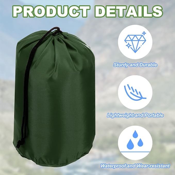 PATIKIL Stuff Sack, Waterproof Outdoor Storage Sack Portable Drawstring Dust Flap Bags Lightweight Sleeping Bag for Camping Hiking Travel