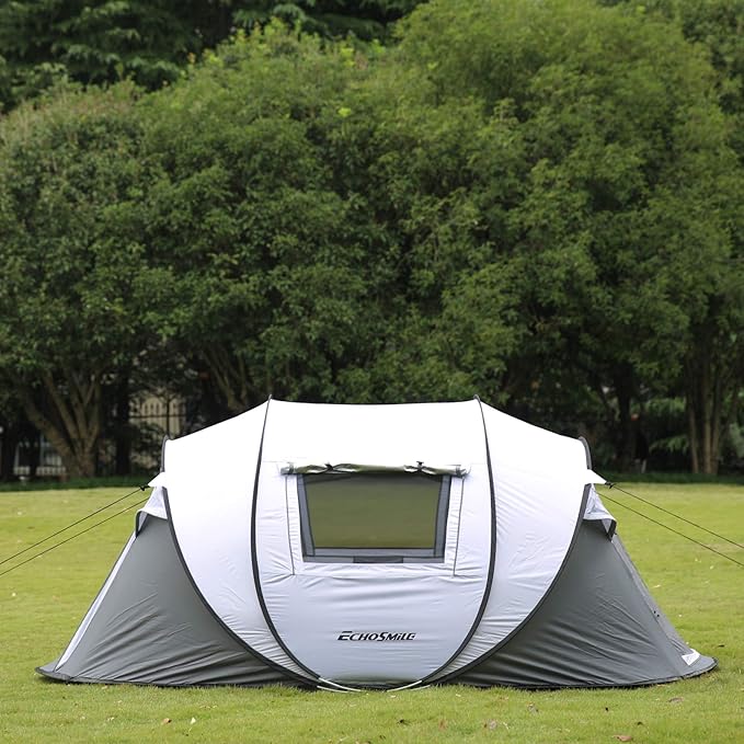 EchoSmile Instant Pop Up Camping Tent, 2/4/6 Person, Easy Setup Tent, Water Resistant Dome, Portable with Carry Bag
