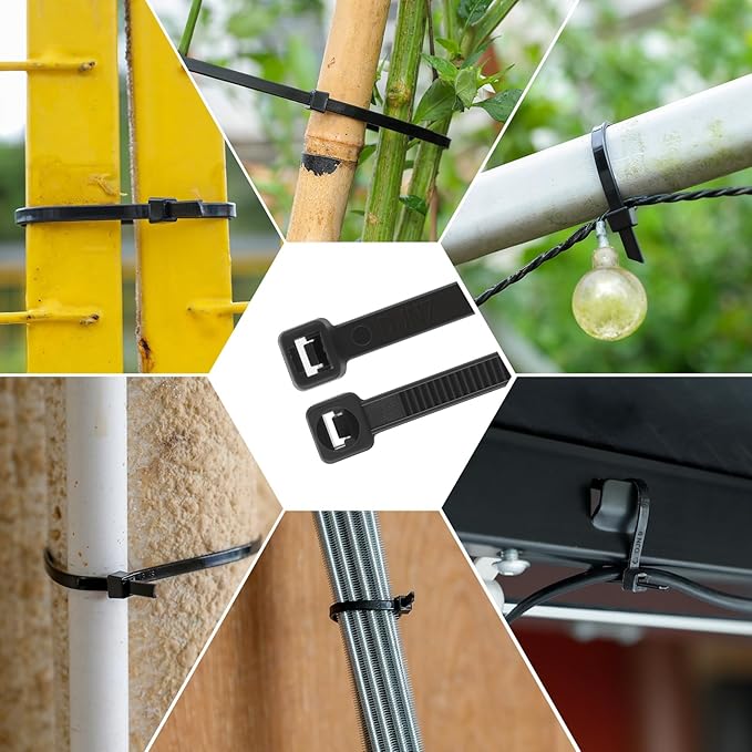14 Inch Anti Withdrawal Zip Ties 100 LBS Tensile Strength Heavy Duty Cable Wire Ties With Self-Locking Adjustable More Durable Nylon Tie Wraps for Indoor Outdoor（100 Pack）