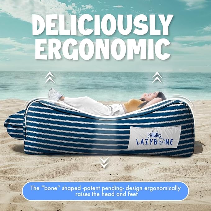 Chillbo Lazybone Inflatable Couch - Ultimate Inflatable Lounger for Maximum Chill - The Perfect Blow Up Couch for Music Festivals Or Inflatable Lounger for Camping