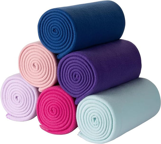 CAI TENG Fleece Throw Blanket Blankets Bulk 6 Pack Soft Lightweight for Kids Cozy Polar Fleece 50 x 60 Solid Pet-Friendly Colorful Bed Sofa Couch Fleece Fabric Travel Wedding Gift Outdoor Multicolor