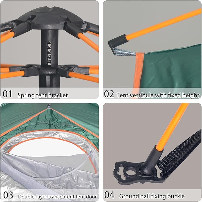 Wind Tour Lightweight Backpacking Camping Tent Waterproof Double Layer Family Tent for Hiking Fishing Outdoor Travel Picnic