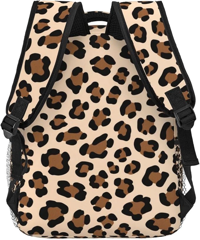 Backpack Multipurpose Anti-Theft Large Capacity Bookbag, Animal Leopard Skin Pattern Travel Hiking Daypack With Side Pockets