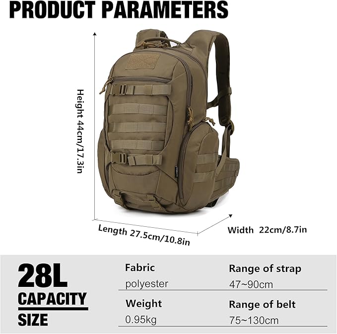 Mardingtop 28L Tactical Backpacks Molle Hiking daypacks for Camping Hiking Military Traveling Motorcycle