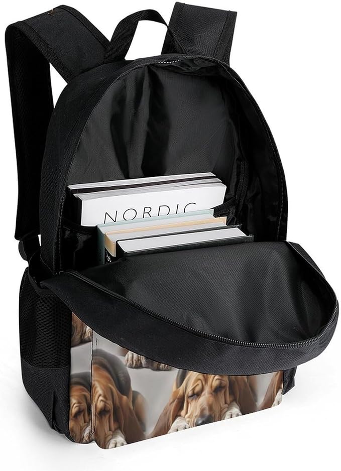 Backpack Multipurpose Anti-Theft Large Capacity Bookbag, Bloodhound Dog Travel Hiking Daypack With Side Pockets