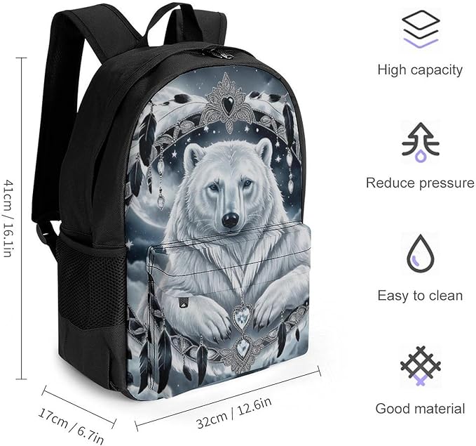 Rucksack Polyester Anti-Theft Multipurpose Hear Dreamcatcher Bear Mates Art Carry On Bag Large Capacity Travel and Sport Backpack Rucksack With Smooth Zippers