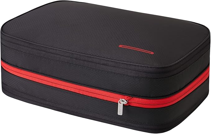 Bee Nesting Compression Packing Cube 2-Layer Travel Luggage Organizer with Wet Dry Separation Expandable Space Saver Bag for Suitcase and Backpack