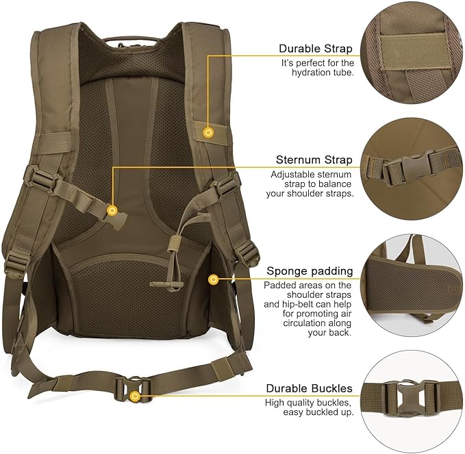 Mardingtop 28L Tactical Backpacks Molle Hiking daypacks for Camping Hiking Military Traveling Motorcycle