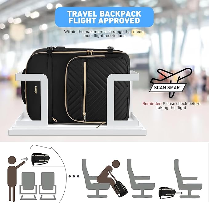 MOMUVO Large Travel Backpack Sets for Women,Carry On Backpack Flight Approved,Laptop Backpack Luggage Backpack with USB Charging Port,18.4 Inch