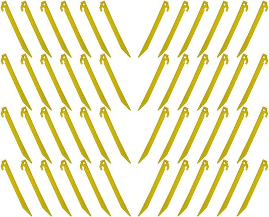 48 Pcs 9 Inch (225mm) Tent Pegs Plastic Spike Hook Awning Camping Caravan Visual Marker
