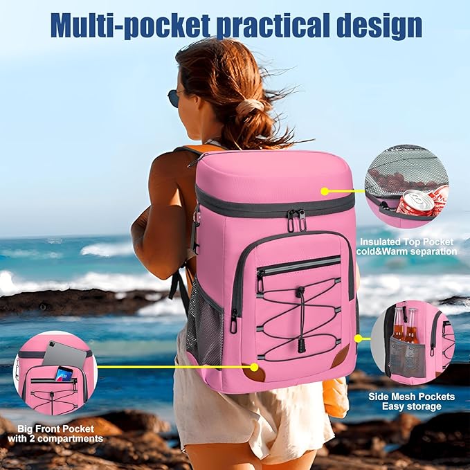 Backpack Cooler Insulated Leak Proof for Men Women 36 Cans Soft Cooler Backpack Insulated Waterproof Large Capacity Coolers Bag Portable for Lunch Camping Travel Picnic Hiking