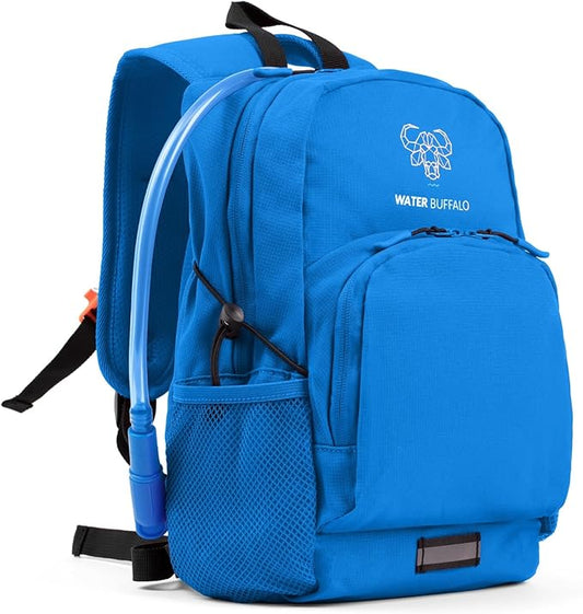 Water Buffalo Mini Sherpa Kids Hiking Backpack & Hydration Backpack, with 1.5L Bladder, Adjustable Fit, Reflective Trim
