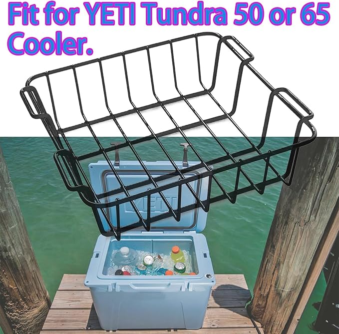 Cooler Basket 12.5", Cooler Basket for Yeti 50 QT, Dry-Goods Baskets Compatible with YETI Tundra 50 or 65, Cabela's 60QT, lgloo 52QT, Ozark Trail 52QT, Pelican Elite (45 & 70) etc.