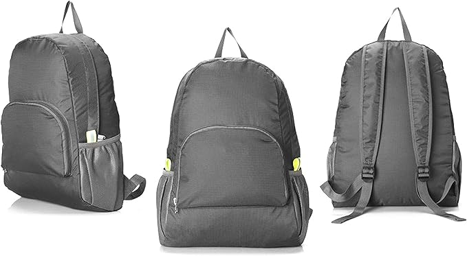 Backpack Packable Foldable Ultra Lightweight Water Resistant Durable Camping Travel Hiking Daypack for Men Women (Grey)