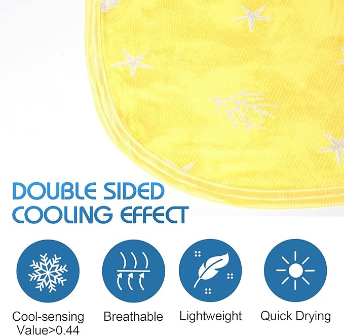 Ailemei Direct Cooling Blanket with Double Sided Cold Effect, Lightweight Breathable Summer Coastal Theme Bed Blankets, Transfer Heat to Keep Body Cool for Hot Sleepers and Night Sweats, 60“x90”