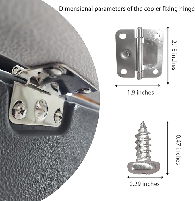 Cooler Stainless Steel Hinges for Coleman ice Chest Coolers Replacement 5235 6262 6270, with Screws Set (2 Pack)