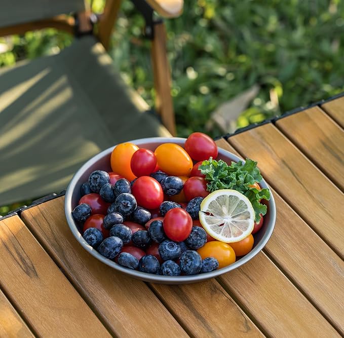 Boundless Voyage Titanium Camping Plate Dishes Saucer Lightweight Round Dinnerware Set Stackable Serving Plates Pasta Plates Travel Outdoor Home Kitchen Tableware Set Ti1118T