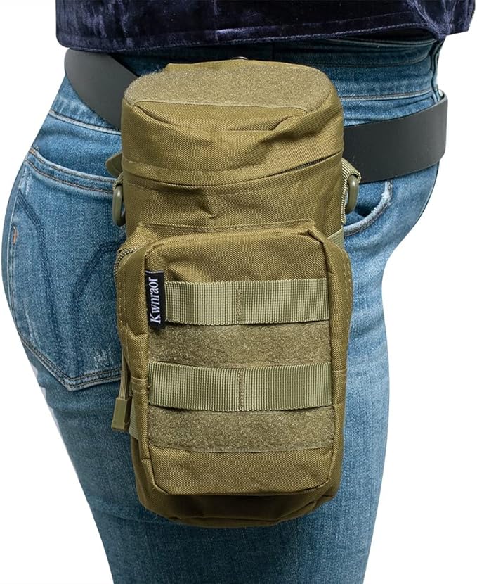 Molle Water Bottle Holder, Tactical Water Bottle Pouches for Backpack with D-Ring Hook