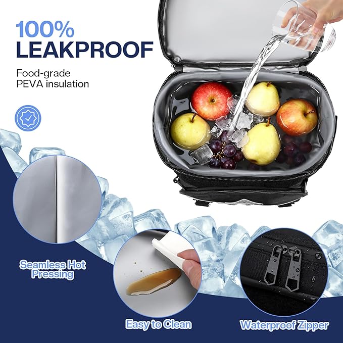 Bacgnyer Backpack Cooler Insulated Leakproof - Waterproof 22L Cooler Bag for Men & Women, Portable Soft Sided for Camping, Beach, Fishing, Lunch, Hiking with Magnetic Fold & Dry Storage Design
