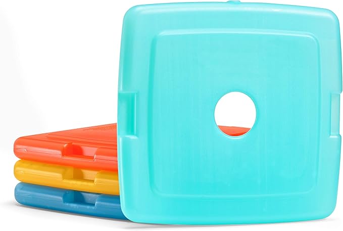 Cool Coolers by Fit & Fresh Slim Ice Packs, Quick Freeze, Space-Saving, Reusable Ice Packs for Lunch Boxes & Coolers