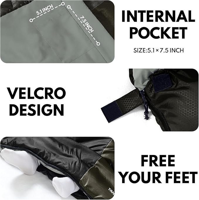 0 Degree XXL Sleeping Bags for Adults Cold Weather,Camping Sleeping Bag with Compression Sack for Winter Hiking, Hunting,Traveling