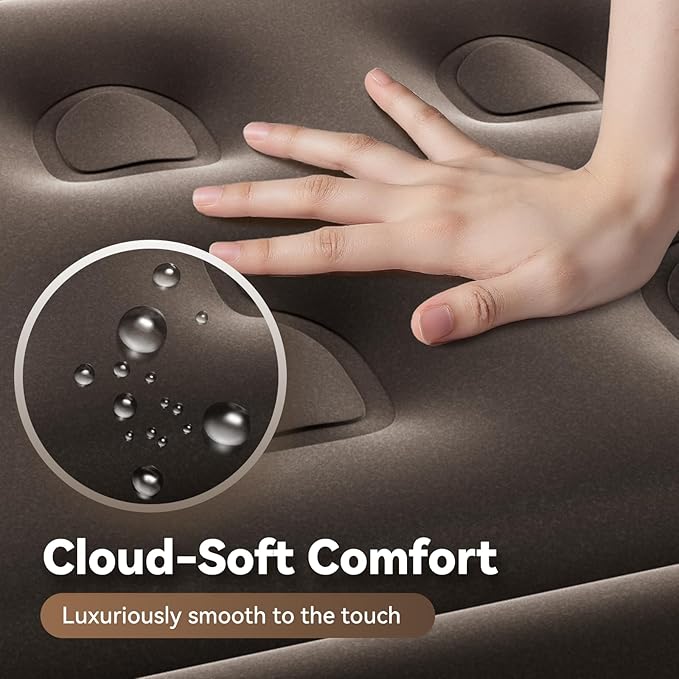 DIVON King Air Mattress with Built in Pump Raised, 3 Min Self Inflatable Mattress, 18’’ Blow up Mattress for Adults, 750 LBS Portable Air Bed for Guest, Camping, Travel & Floor, Brown
