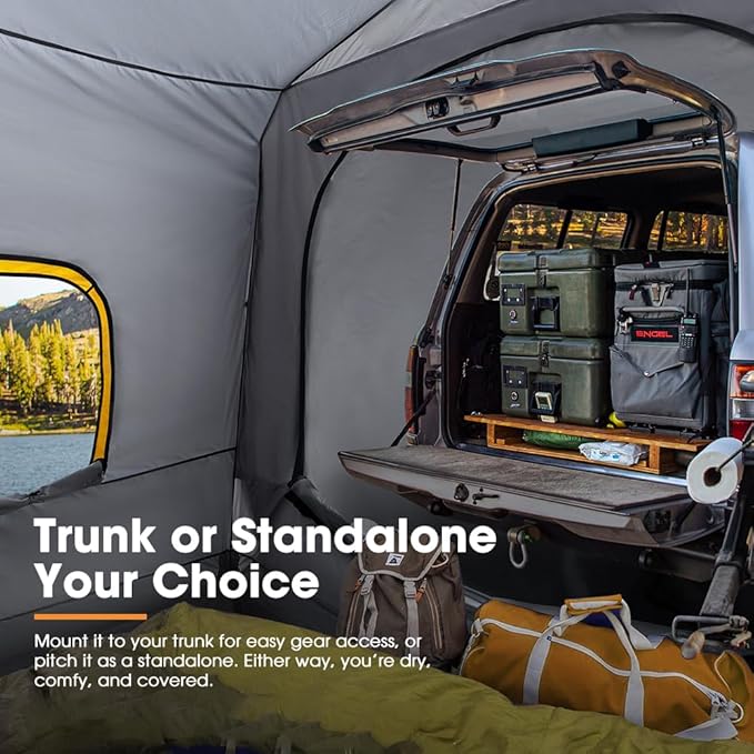 SanHima SUV Tent for Family Camping - Waterproof & Windproof SUV Tailgate Tent with Storage Bag for Van Jeep CUV Model Y, Up to 6-8 Person