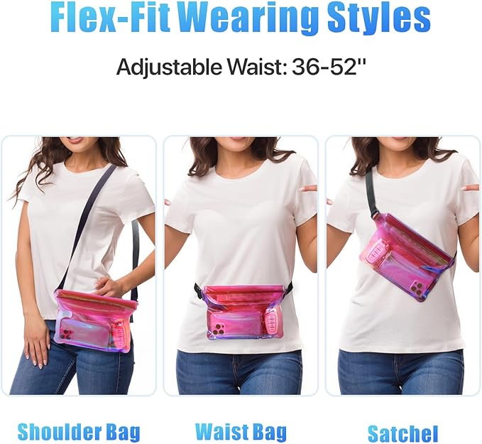 F-color Waterproof Fanny Pack - Cruise Essentials 2026 - Waterproof Pouch with Adjustable Waist Strap, Triple Zipper Roll-Top Dry Bag for Phone, Keep Passport Valuables Dry for Beach Kayaking Boating