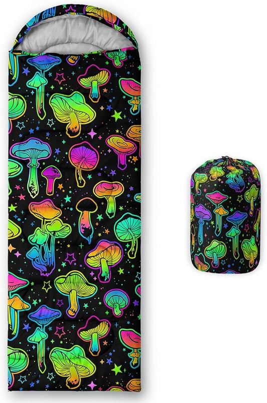 AILONEN Outer Space Astronaut Camping Sleeping Bags,Lightweight & Waterproof,3 Season Warm & Cool Weather,Cartoon Sleeping Bags for Kids,Boys Girls Travelling,Outdoors