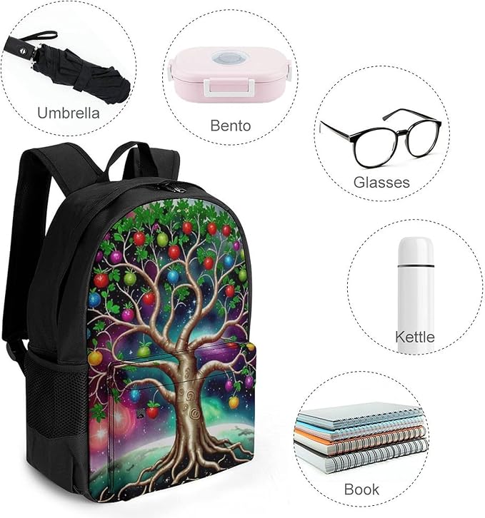 Rucksacks Lightweight Multipurpose Anti-Theft Mystery Tree Of Life Fantasy Magic Art Shoulder Bag Large Capacity Business Computer Bag With Smooth Zippers