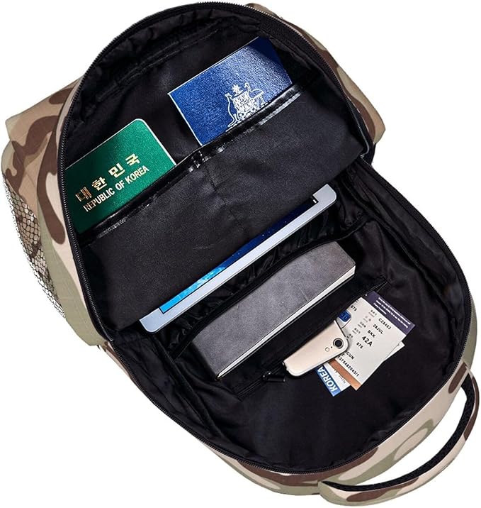 Rucksack Multipurpose Anti-Theft Big Capacity Shoulder Bag, Us Army Camouflage Travel Hiking Camping Rucksack With Side Pockets