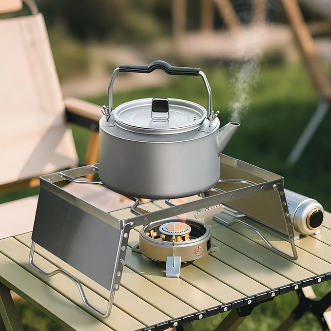 REDCAMP 12" Portable Open Fire Campfire Grill, 304 Stainless Steel Firepit Folding Campfire Grill Grate with Windscreen Height Adjustable Legs and Bag for Outdoor Backpacking Hiking Picnics BBQ