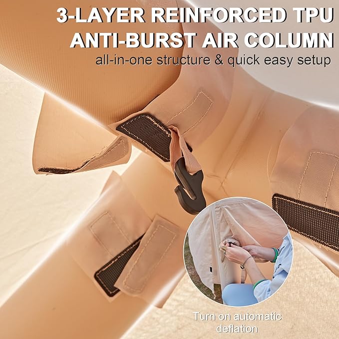 Inflatable Tents for Camping,Easy Blow Up Tent with Hand Pump,4 Seasons Waterproof Air Inflatable Camping Tent House for Family Weekend Camping