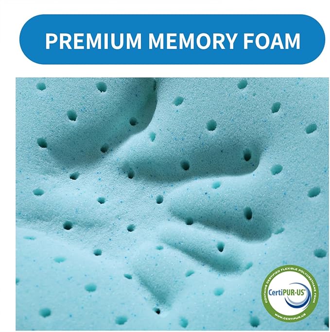 LOFE Adjustable Memory Foam Pillow's One Layer - 1 Height 1.2'' Insert for Cervical Pillow for Neck Pain Relief, CertiPUR-US Memory Foam Piece, Ultra Thin Pillow for Stomach Sleeper, Blue, Ultra Soft