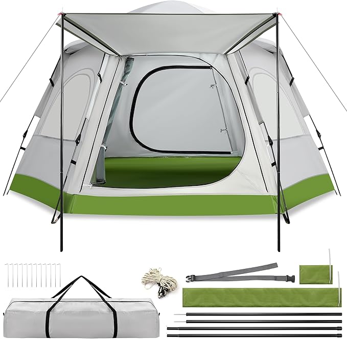 Camping Tent - 2/3/4 Person Instant Tent Easy Pop Up Tents for with Removable Rainfly, 60 Seconds Easy Setup Tent, Automatic,Waterproof Camping shelter Portablefor Camping Hiking Traveling