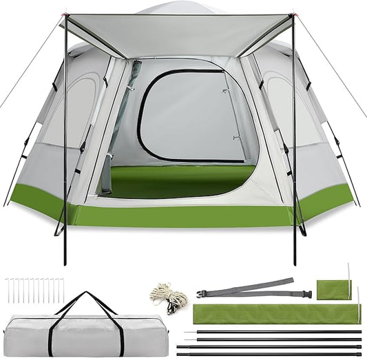 Camping Tent - 2/3/4 Person Instant Tent Easy Pop Up Tents for with Removable Rainfly, 60 Seconds Easy Setup Tent, Automatic,Waterproof Camping shelter Portablefor Camping Hiking Traveling