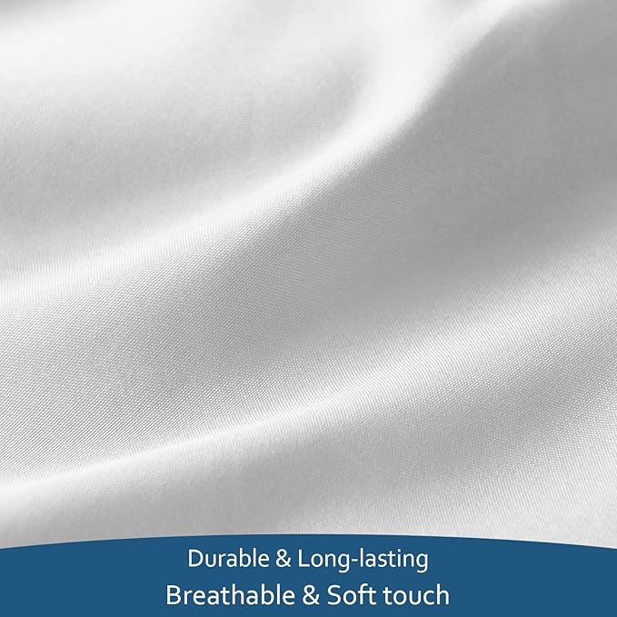 Queen Sheet Set Deep Pocket - 4 Piece Extra Soft Queen Bed Sheets - Side Storage Pocket Fitted Sheet & Pillowcase & Flat Sheet - Easily Fits 16in to 24in Pillow Top Air Bed Mattress - White