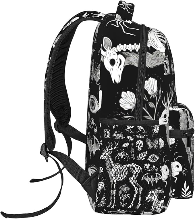 Daypack Backpack Multipurpose Anti-Theft Large Capacity Bookbag, Goth Spirit Board Witch Rabbit Black Art Travel Hiking Camping Rucksack With Adjustable Shoulder Straps