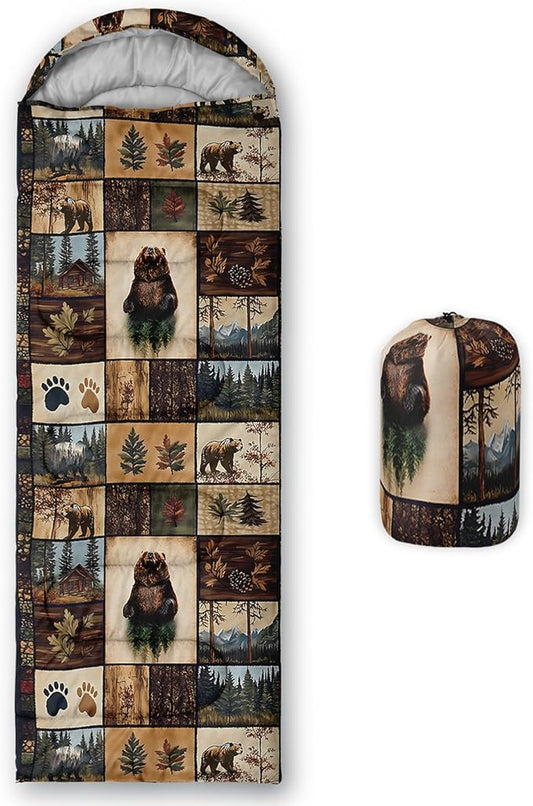 AILONEN Girls Pink Camping Sleeping Bags,Lightweight & Waterproof,3 Season Warm & Cool Weather,Cute Bow Duck Print Sleeping Bags for Kids,Girls,Adults Travelling,Outdoors