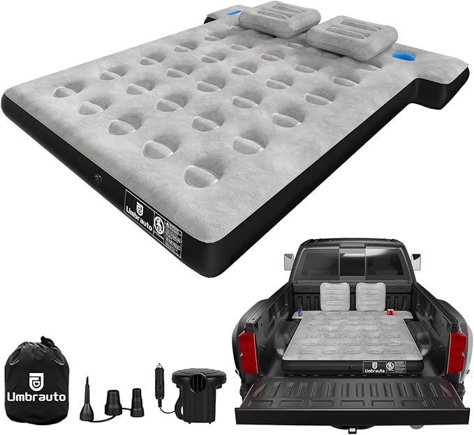 Umbrauto Truck Bed Air Mattress for 5.5-5.8ft Full Size Short Bed, Inflatable Airbed with Pump – Perfect for Autumn Camping, Road Trips, and Outdoor Use