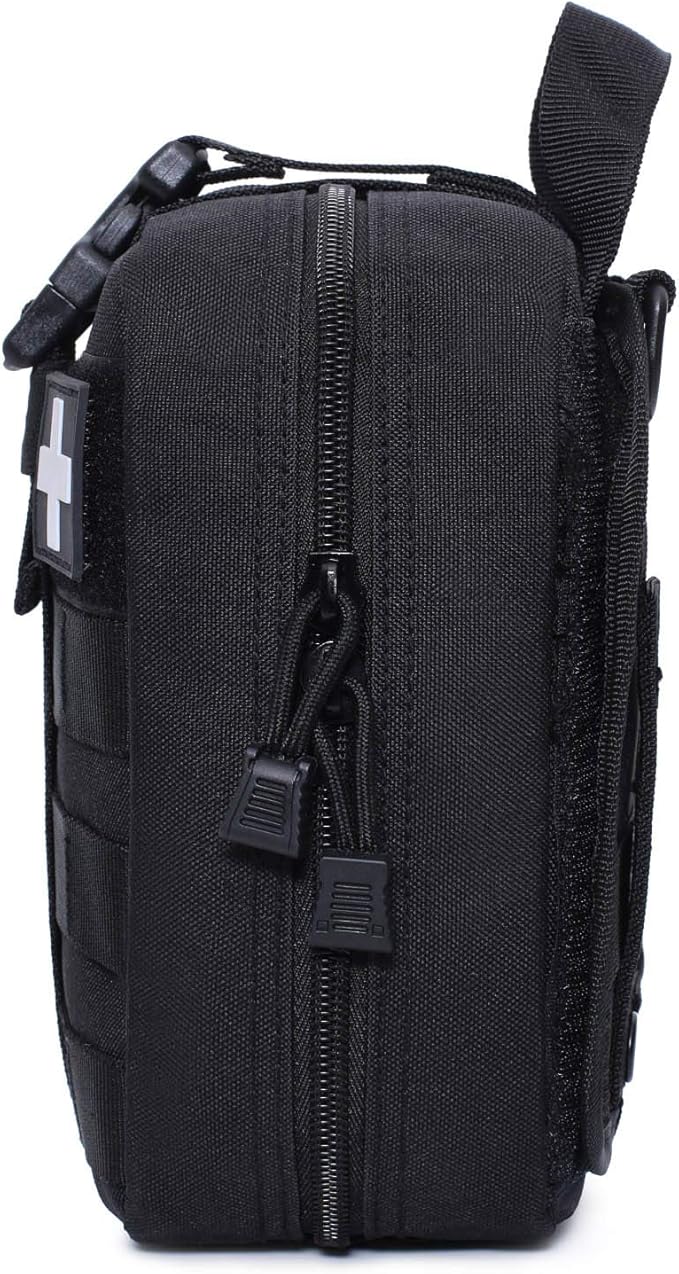 Molle Pouch, Sturdy 600D Nylon Tactical Medical Pouch,Rip-Away EMT First Aid Pouch (Bag Only)
