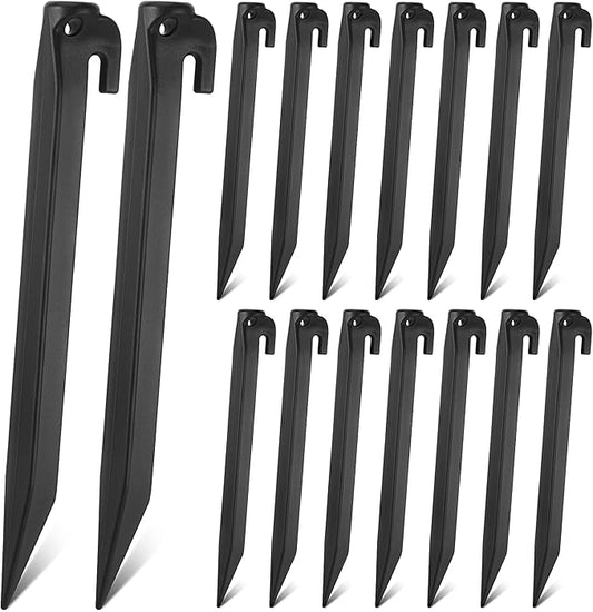 9 Inch Plastic Inflatable Tent Stakes Black Replacement Yard Inflatable Accessories for Camping Tent Pegs Garden Home Decorations