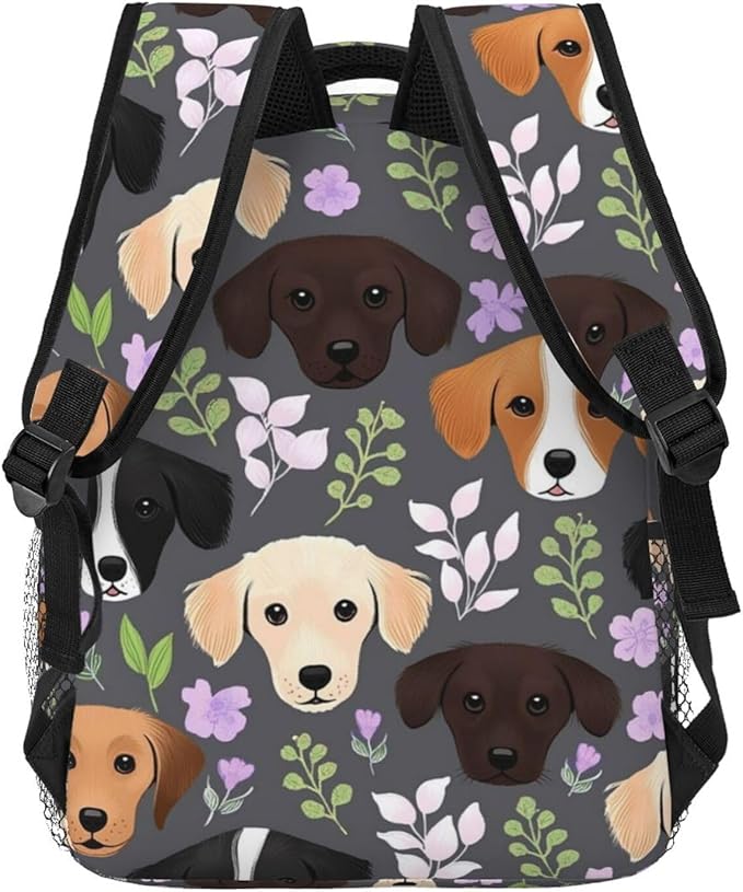 Rucksacks Polyester Anti-Theft Multipurpose Boxer Dogs And Flower Carry On Bag Large Capacity Gym Outdoor Hiking Backpack With Smooth Zippers