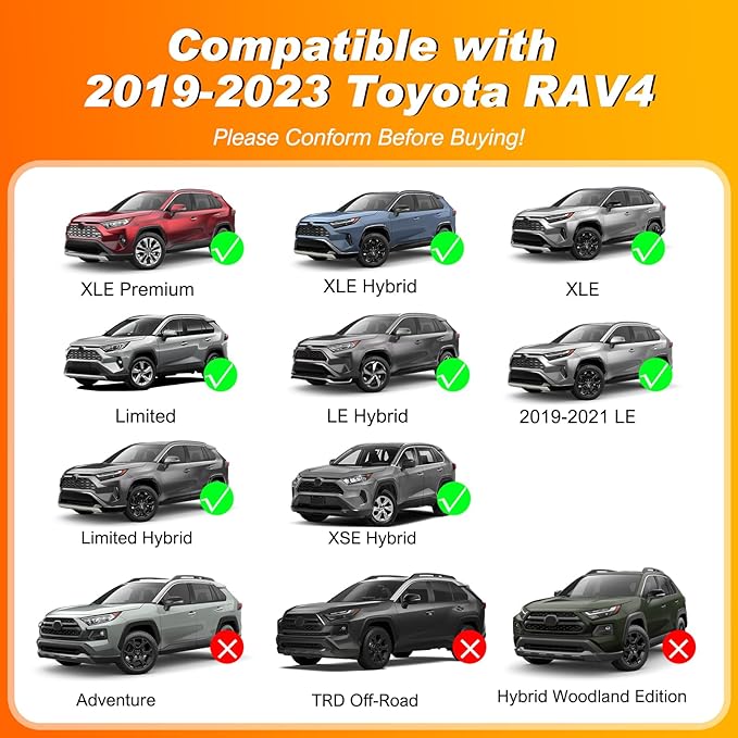 Nilight Roof Rack Cross Bars Fit for Toyota RAV4 2019 2020 2021 2022 2023 Aluminum Rails Crossbars with Anti-Theft Lock for Rooftop Cargo Carrier Luggage Kayak Bike (not for Adventure/TRD Off-Road)
