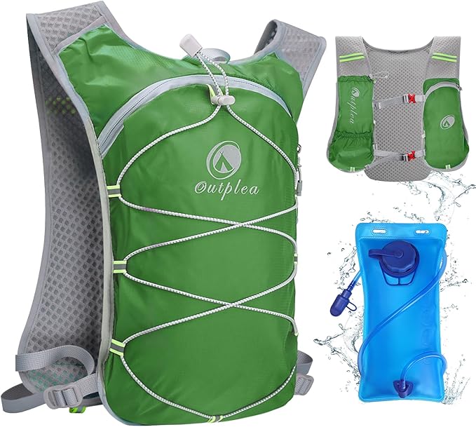 Lightweight Hydration Backpack with 2L Water Bladder for Men Women, Small Water Backpacks Running Vest for Hiking