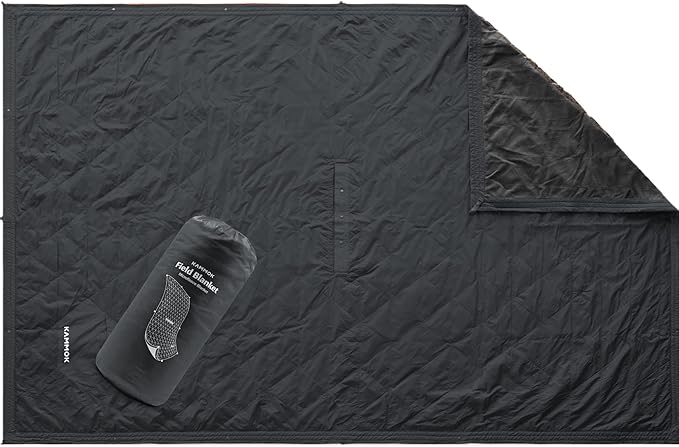 KAMMOK Field Blanket - Microfleece, Water Resistant, Portable, Durable, Indoor/Outdoor Camp Blanket (84 in × 50 in) - Granite Gray