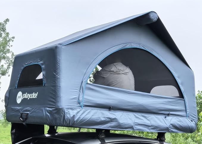UNISTRENGH 2 Person Inflatable Car Rooftop Tent Easy Set-up Large Outdoor Glamping Camping Tent for SUV,Truck and Universal Auto Self-Driving Touring