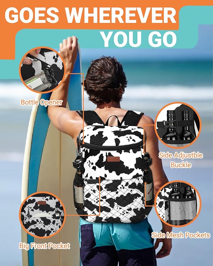 Soft Cooler Backpack 30 Cans/45 Cans, Backpack Coolers Insulated Leak Proof Thermal Lunch Backpack for Men Work Small Cooler Bag Beach Travel Picnic Drink Beverage Beer