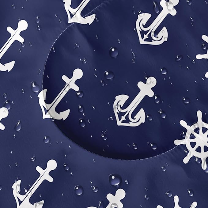 AILONEN Boys Sleeping Bag for Camping,Nautical Anchor,Lightweight & Waterproof,3 Season Warm & Cool Weather,Navy Blue Sleeping Bags for Kids Men Travelling,Outdoors